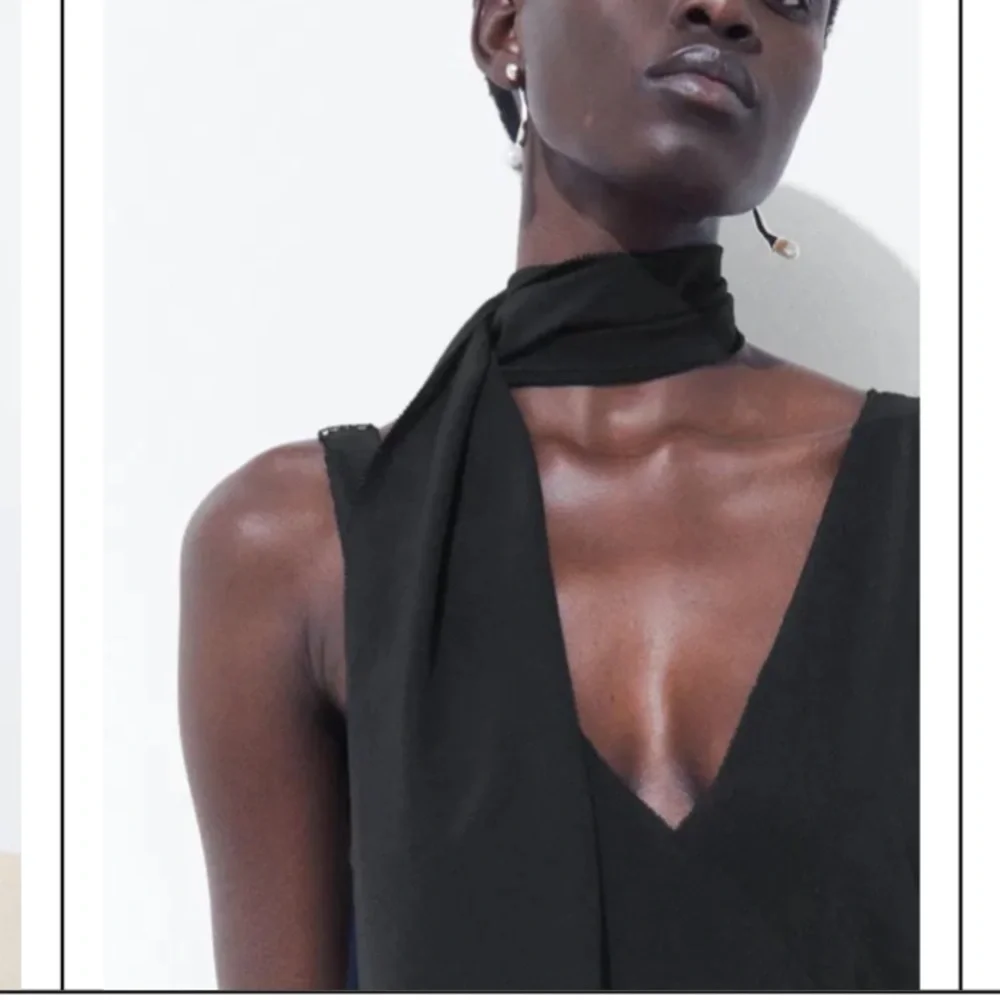 COS Black Silk Scarf detail dress - NWOT, size M - Picture 3 of 7